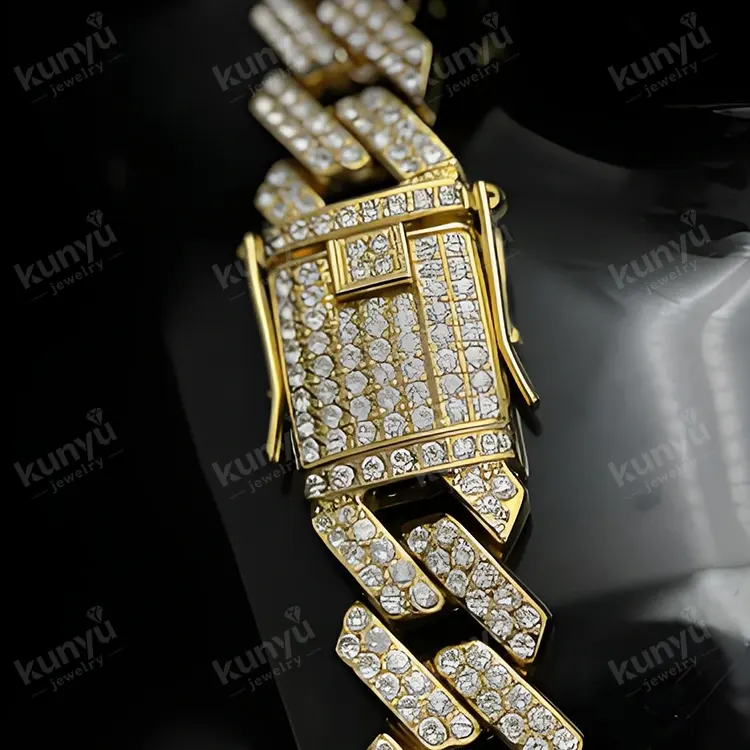 Glittering Rhinestone Cuban Link Chain